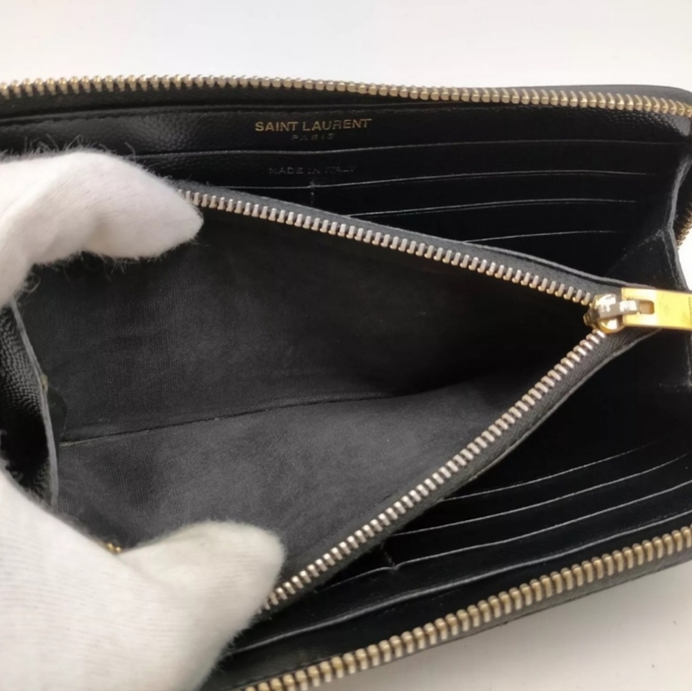 YSL Saint Laurent Long Wallet  Black Caviar Leather/ Preloved - Picture 6 of 10